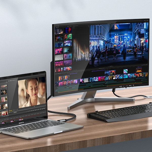 MCDODO ADAPTERKABEL HDMI TIL VGA D-SUB KONVERTERARE FOR PROJEKTOR MONITOR 2M