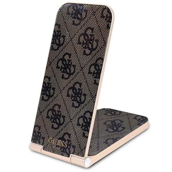 Guess 4G Pattern MagSafe sammenleggbar 2i1 15W induktiv lader - brun