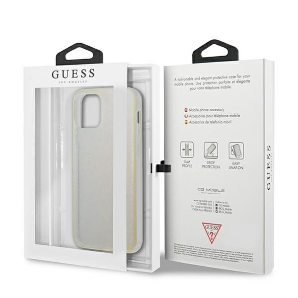 Guess GUHCP12M3D4GIRBL iPhone 12/12 Pro 6.1" opal/iriserande hårt fodral 4G 3D-mönstersamling
