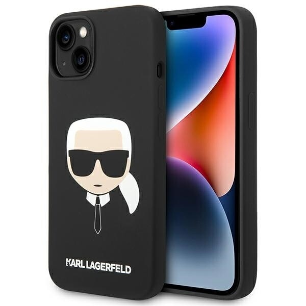 KARL LAGERFELD SILIKONE KARL'S HEAD MAGSAFE ETUI TIL IPHONE 14 PLUS - SORT