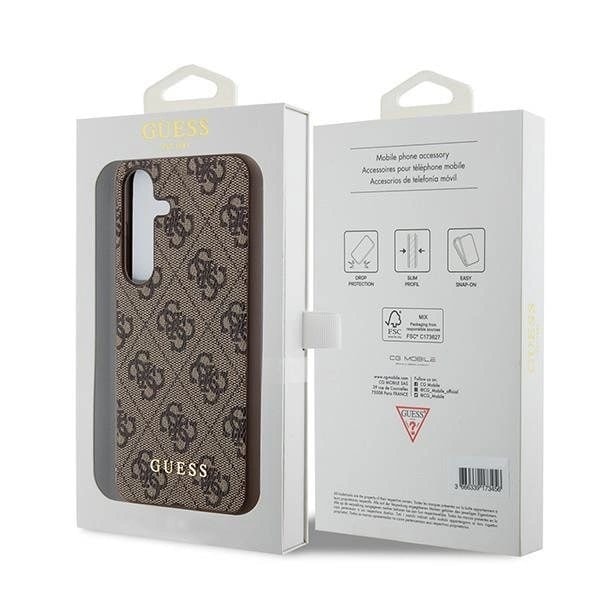 Guess 4G Metal Gold Logo Deksel til Samsung Galaxy S24 - Brun