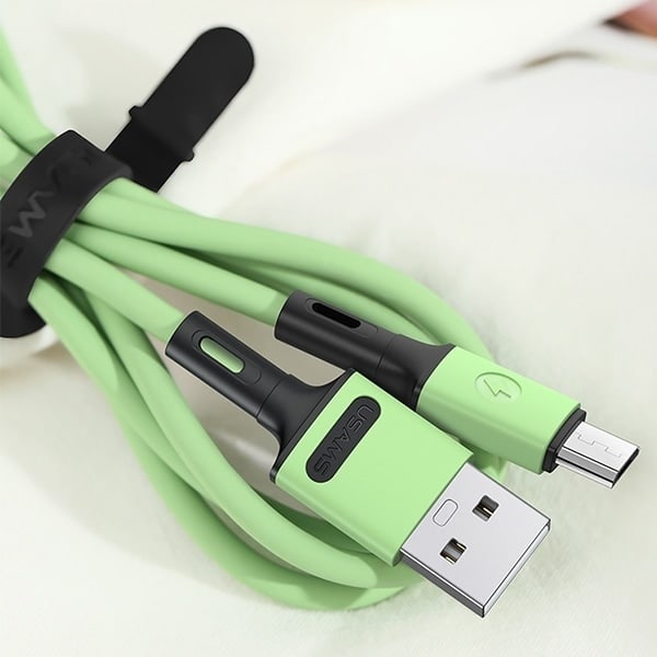 USAMS-kabel U52 microUSB 2A Snabbladdning 1m vit/vit SJ435USB01 (US-SJ435)