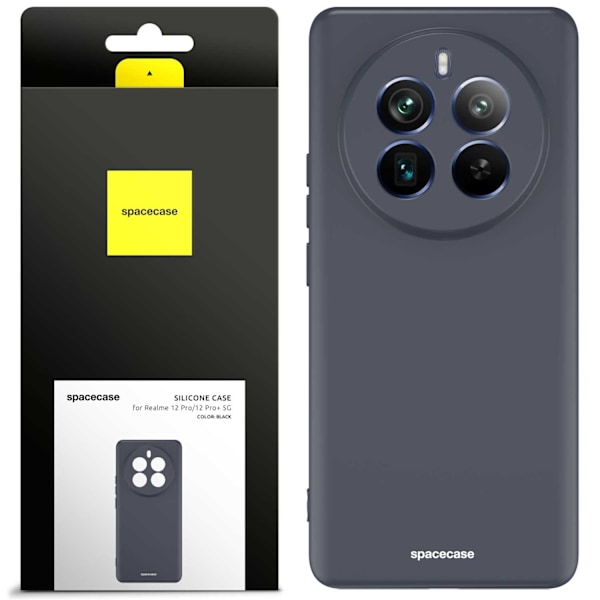 Spacecase Silikonecase För Realme 12 Pro Pro+ Black