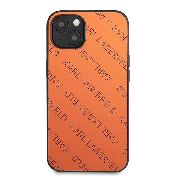 Karl Lagerfeld KLHCP13MPTLO iPhone 13/14/15 6.1" hårdfodral orange/orange Perforerad Allover