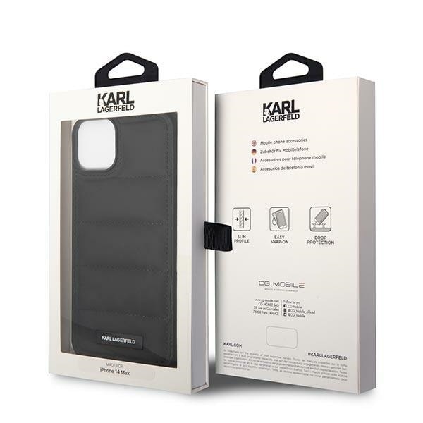 KARL LAGERFELD PUFFY ELONGATED LOGO COVER TIL IPHONE 14 PLUS - SORT