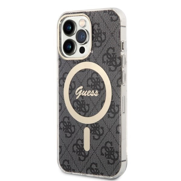 Guess sett MagSafe lader + etui for iPhone 13 Pro Max 6.7 svart 4G Print (GUBPP13XH4EACSK)
