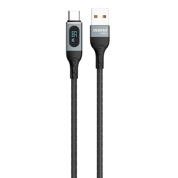 Dudao USB - USB Type C-kabel hurtiglader PD 66W 1m svart (L7Max)