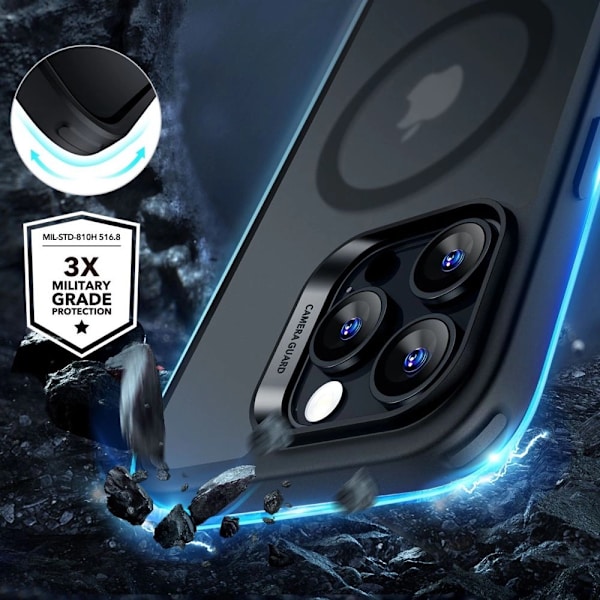 ESR CLASSIC HYBRID HALOLOCK MAGSAFE ETUI SÆT + HÆRDET GLAS TIL IPHONE 16 PRO MAX - GENNEMSIGTIG MED SORT RAMME