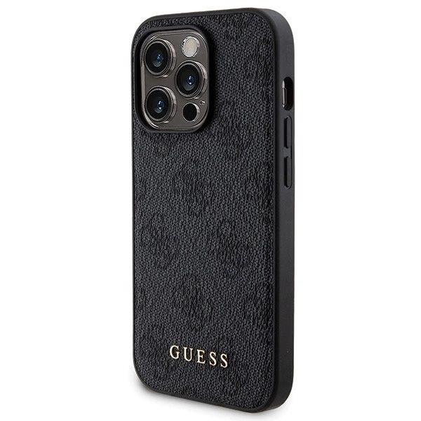 Guess 4G metalllogo-sett for iPhone 14 Pro Max + 5000mAh MagSafe Powerbank - svart