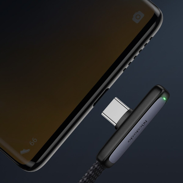 MCDODO-KULMA USB-C KABEL SNABBLADDNING USB TYPE C 6A 100W SVART 2M