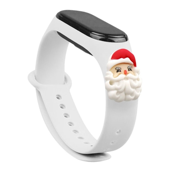 STRAP JULESTEMBAND TIL XIAOMI MI BAND 4/3 JULE HVID (SANTA)