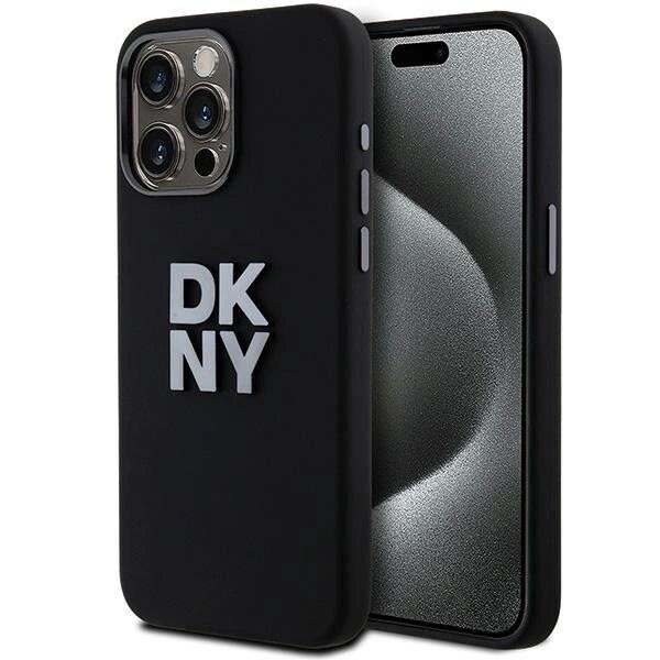 DKNY Liquid Silicone Metal Logo beskyttelsesdeksel til iPhone 15 Pro - svart