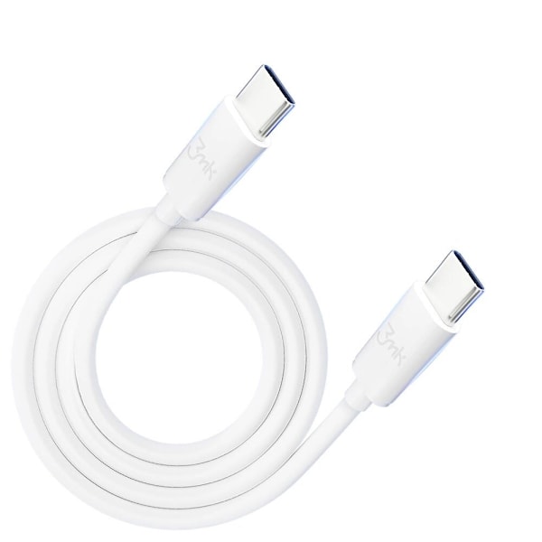 3mk Hyperkabel USB-C / USB-C 100W 2m - hvit