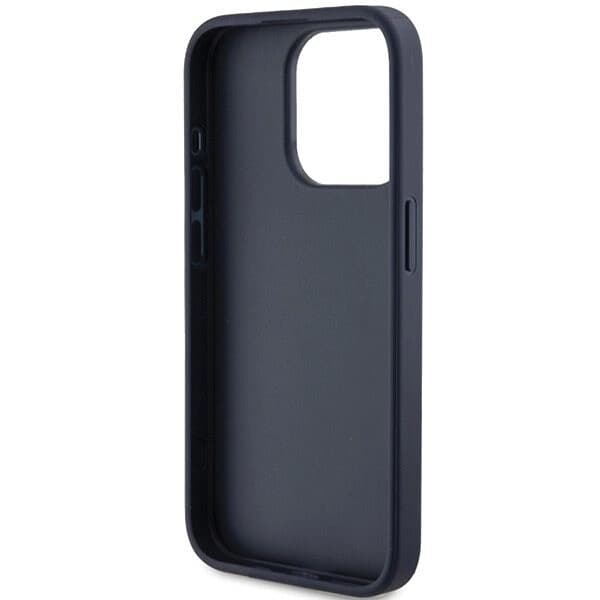 Guess 4G Triangle Metal Logo beskyttelsesdeksel til iPhone 15 Pro - blå