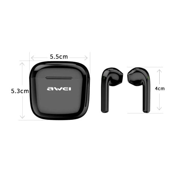 AWEI Bluetooth 5.0 T26 TWS hörlurar + dockningsstation svart/svart