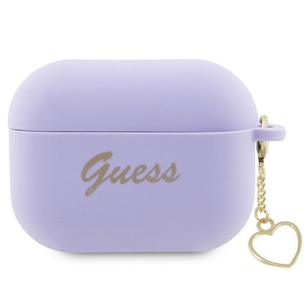 Guess GUAP2LSCHSU deksel for AirPods Pro 2 deksel lilla/lilla Silikon Charm Heart Collection