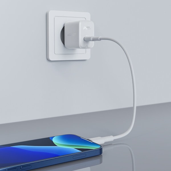 Acefast GaN USB Type C vegglader 30W, PD, QC 3.0, AFC, FCP svart (A21 svart)