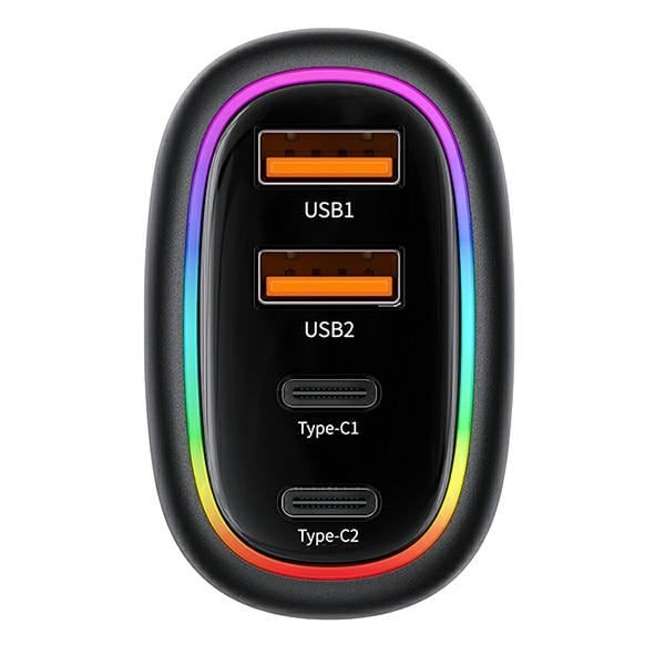 USAMS Lad. ensam. 2xUSB-C 2xUSB-A C34 120W Snabbladdning blå/blå CC169CC01 (US-CC169)