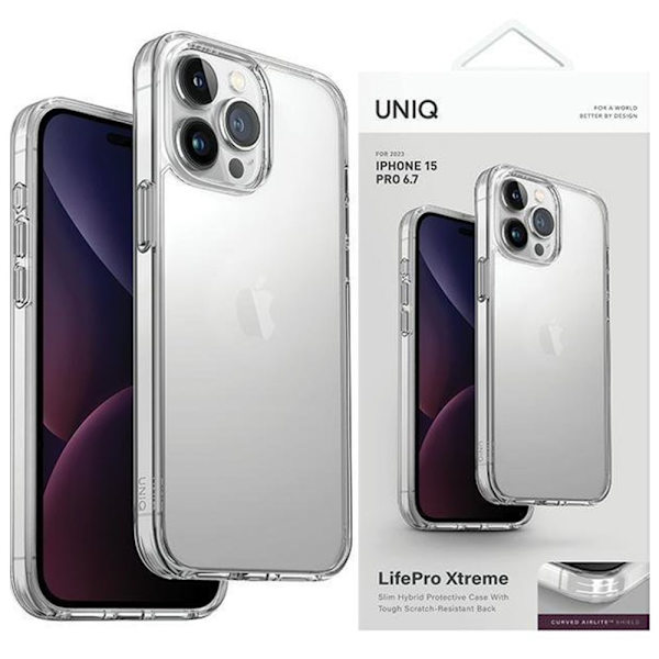 UNIQ LifePro Xtreme-deksel iPhone 15 Pro Max 6.7 gjennomsiktig/krystallklar