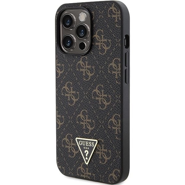 Guess 4G Triangle Metal Logo beskyttelsesdeksel til iPhone 13 Pro Max - svart