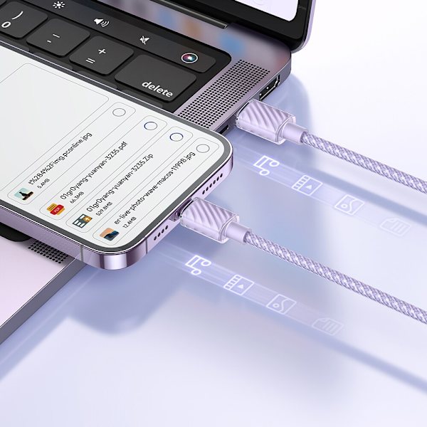 MCDODO LADDARE USB-C LIGHTNING-KABEL IPHONE 12 13 14 PRO 1M LILLA