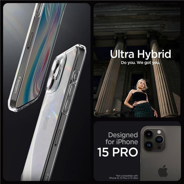 SPIGEN CRYSTAL HYBRID MAGSAFE IPHONE 15 PRO MAT SORT