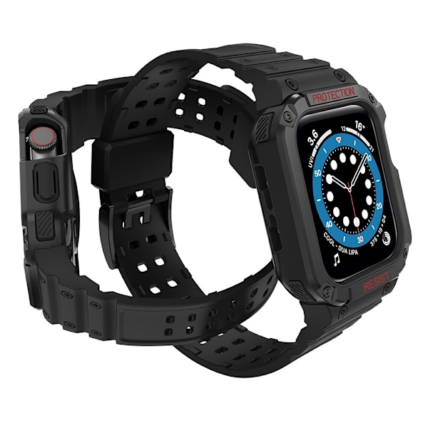 Beskytt armbåndet med etuiet Apple Watch 7/6/5/4/3/2/SE (41/40/38mm) etui pansret klokkedeksel svart
