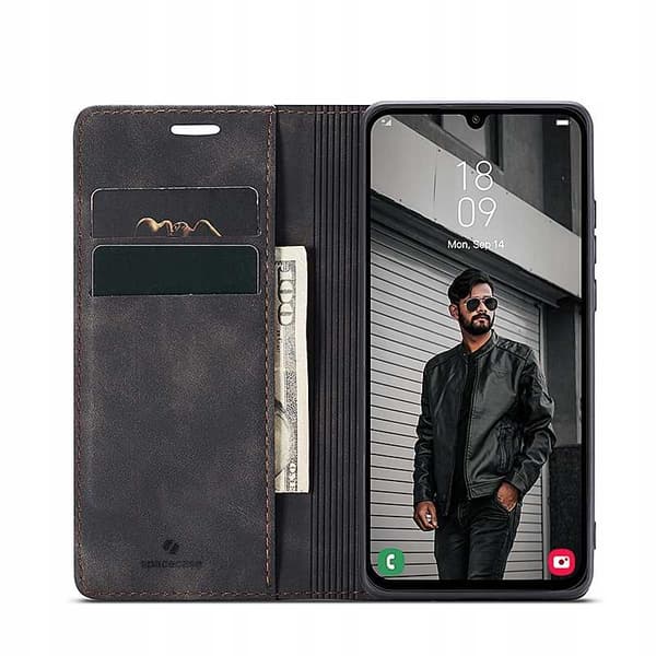 Spacecase Case Pålbocket Fodral För Samsung Galaxy A35 5G Svart