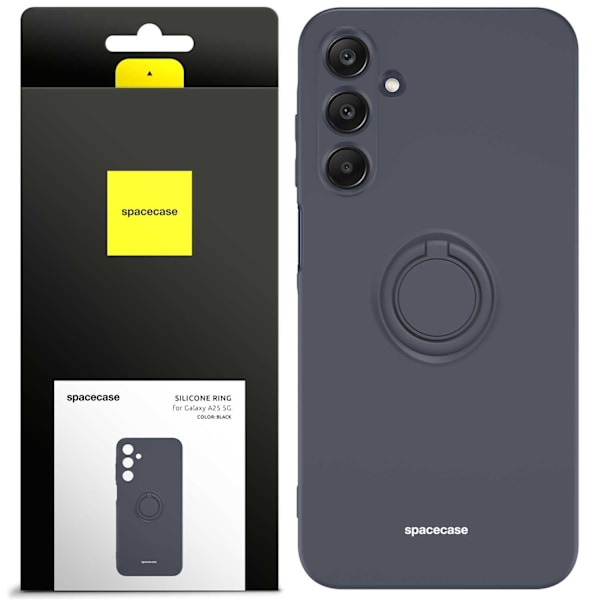 Spacecase Silikonecase Ring För Samsung Galaxy A25 5G Svart