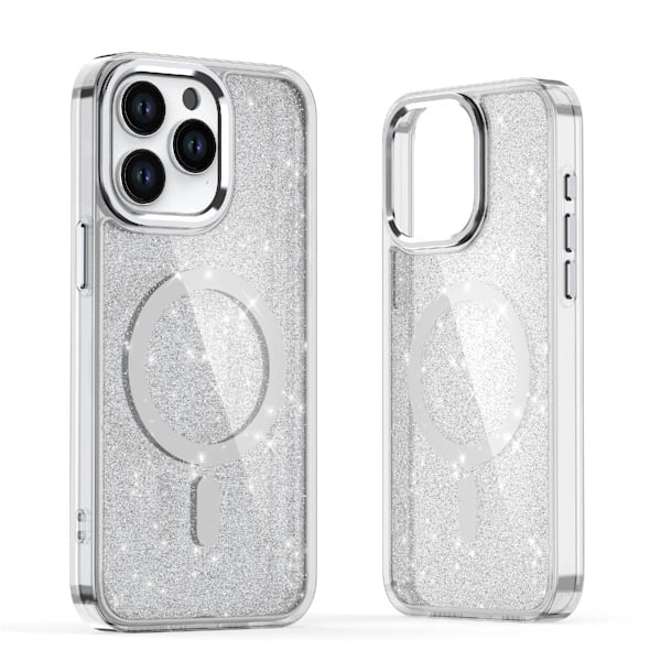 GLITTER CASE MAGSAFE TIL IPHONE 16 PRO - HVID MED GLITTER