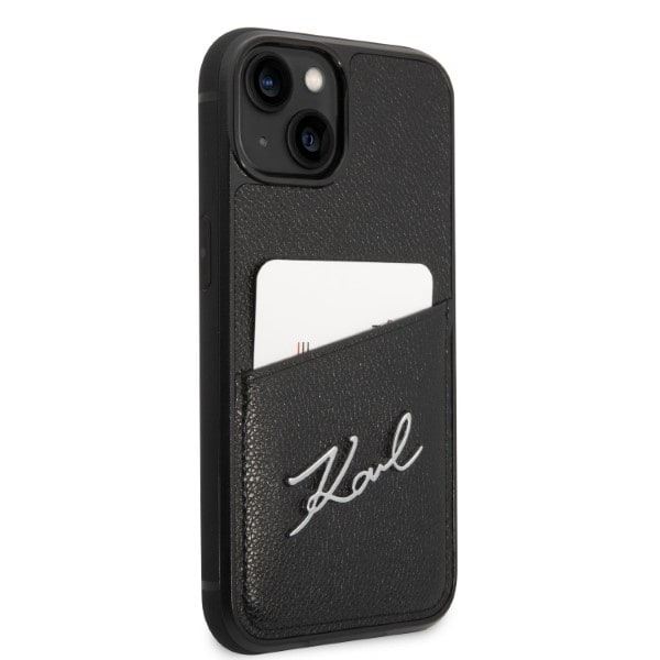 KARL LAGERFELD SIGNATURE LOGO CARDSLOT ETUI TIL IPHONE 14 PLUS - SORT