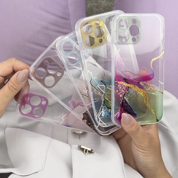Marble Case deksel til iPhone 13, oransje marmor gel deksel
