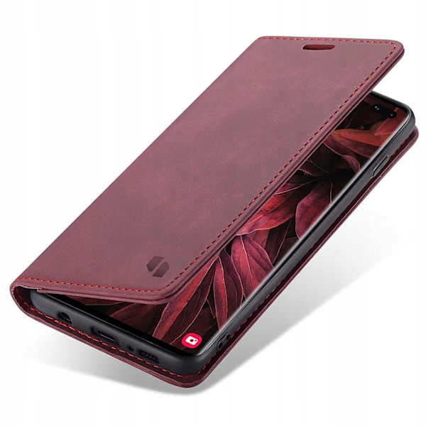 Spacecase Väska Galaxy S10+ Rött Läder Telefonskäl
