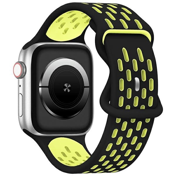 Beline Apple Watch New Sport Silikonrem 42/44/45/49mm svart och gul svart/gul låda