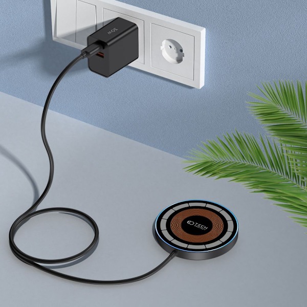 TECH-PROTECT QI15W-A30 MAGNETISK MAGSAFE TRÅDLØS OPLADER SORT