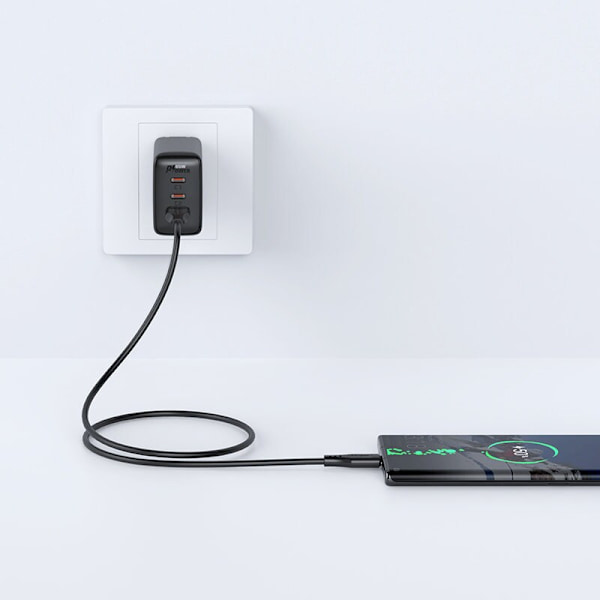 ACEFAST KABEL LANG STÆRK HOLDBAR USB - USB C 1.2M, 3A SORT