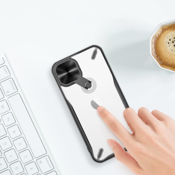 Nillkin Cyclops Case slitesterkt deksel med kameradeksel og sammenleggbart stativ for iPhone 13 svart