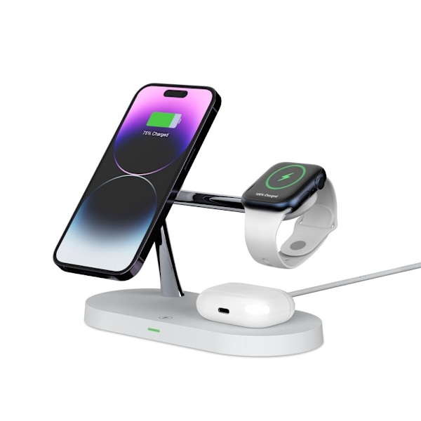 TECH-PROTECT A12 3I1 MAGNETISK MAGSAFE TRÅDLØS OPLADER HVID
