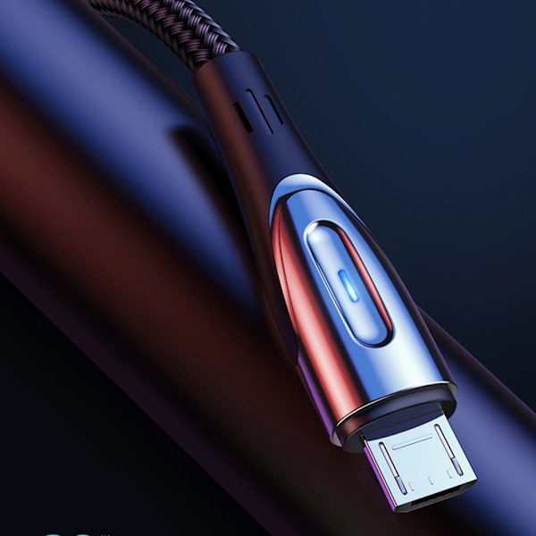 Joyroom S-M411 3A 2m USB-A - mikro USB-kabel med ladeindikator - svart