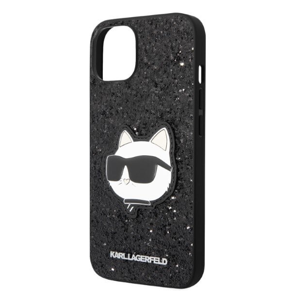 KARL LAGERFELD GLITTER CHOUPETTE PATCH COVER TIL IPHONE 14 PLUS - SORT
