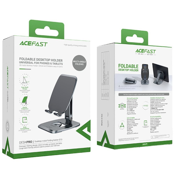 ACEFAST FOLDBART STATIV / BORDETTELEFONHOLDER GRÅ