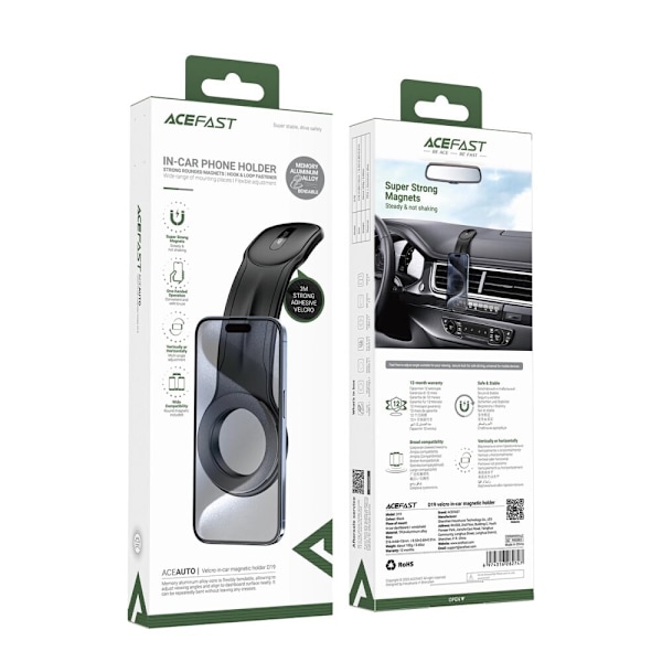 ACEFAST MAGNETISK BILHOLDER TIL DASHBOARD, SORT