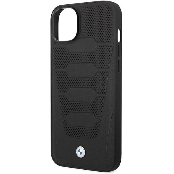 BMW LEATHER SEATS PATTERN ETUI TIL IPHONE 14 - SORT