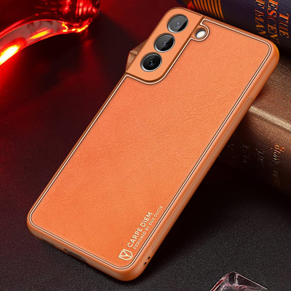 Dux Ducis Yolo stilig deksel med økologisk skinndeksel til Samsung Galaxy S22 oransje