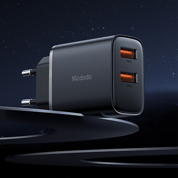 MCDODO NÄTLADDARE FÖR APPLE 2XUSB 12W + IPHONE LIGHTNING-KABEL 1M