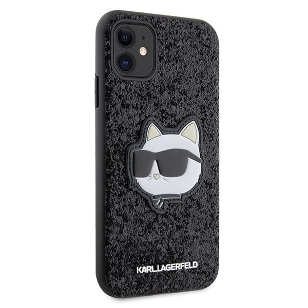 KARL LAGERFELD GLITTER CHOUPETTE PATCH COVER TIL IPHONE 11 / XR - SORT