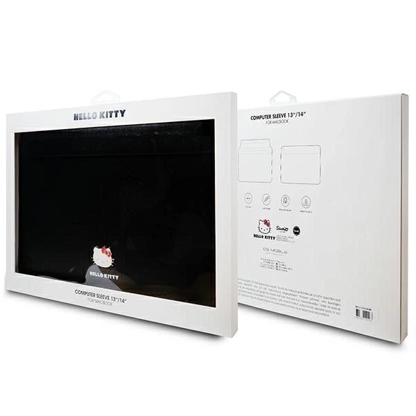 Hello Kitty PU metalllogoveske for 14" bærbar PC - Svart
