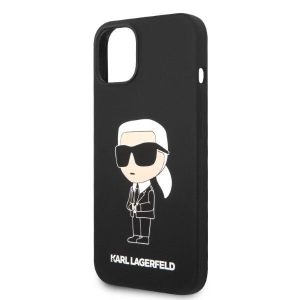 KARL LAGERFELD SILIKONE IKONIK ETUI TIL IPHONE 14 PLUS - SORT