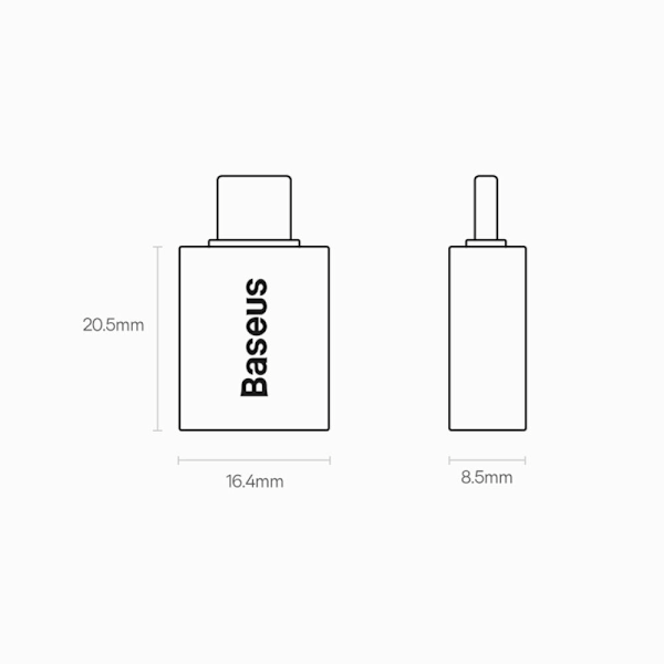 Baseus Ingenuity Series Adapter USB Type C til USB-A 3.2 gen 1 Svart (ZJJQ000001)