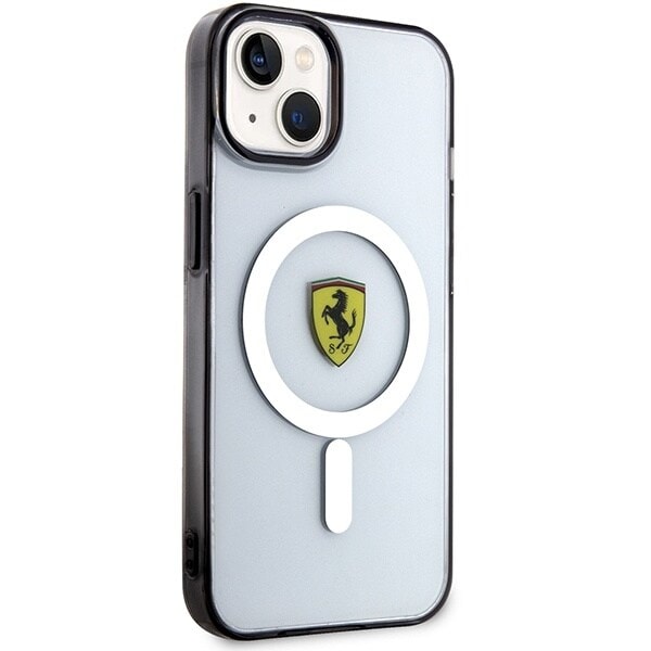 Ferrari FEHMP14MURKT-deksel til iPhone 14 Plus gjennomsiktig/gjennomsiktig hardt deksel Outline Magsafe